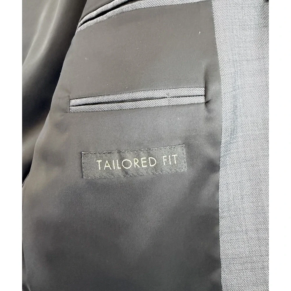 JOS‎ A BANK Traveler's Collection Mens 43L Tailored Fit Wool Blazer Jacket Gray